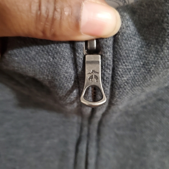 Brooks Brother's Mens Cotton Blend Quarter-Zip Sweater Gray Size Large - Picture 4 of 4